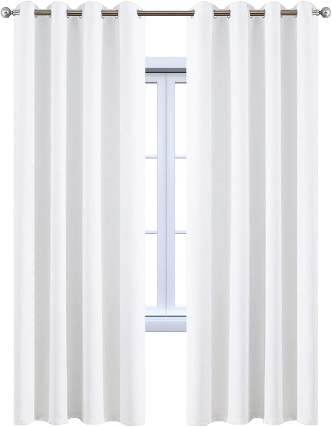 Yakamok Room Darkening Curtains 52x72 inch Length Pure White-Living Room | 2 - Image 8