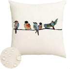 RABUSOFA Outdoor Pillow Covers Waterproof 18x18 Inch, Outdoor Bird Lumbar Throw by RABUSOFA