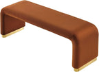 Modway EEI-6734-BRA-RUS Koda Performance Velvet Waterfall Long Bench, Brass Rust - Image 6