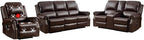 EBELLO Faux Leather Power Recliner Sofa Furniture Set, Included Electric - Image 9