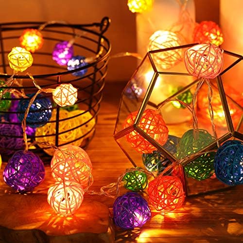 Patelai Wicker Ball Orbs,Multicolored,2.4'',2'',1.6'',1.2'' - Image 6