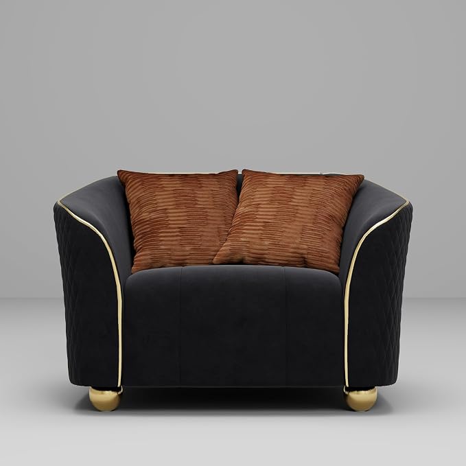 1-Piece Luxury Velvet Sofa Set for Living Room, Elegant Design Couch Set - Image 3
