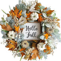 20" Harvest Fall Wreath for Front Door,Pumpkins Berries Autumn Wreaths by CIROASES