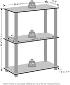 Furinno Turn-S-Tube Storage Shelves Set of 2, 3-Tier Book Shelf, Corner Shelf - Image 2