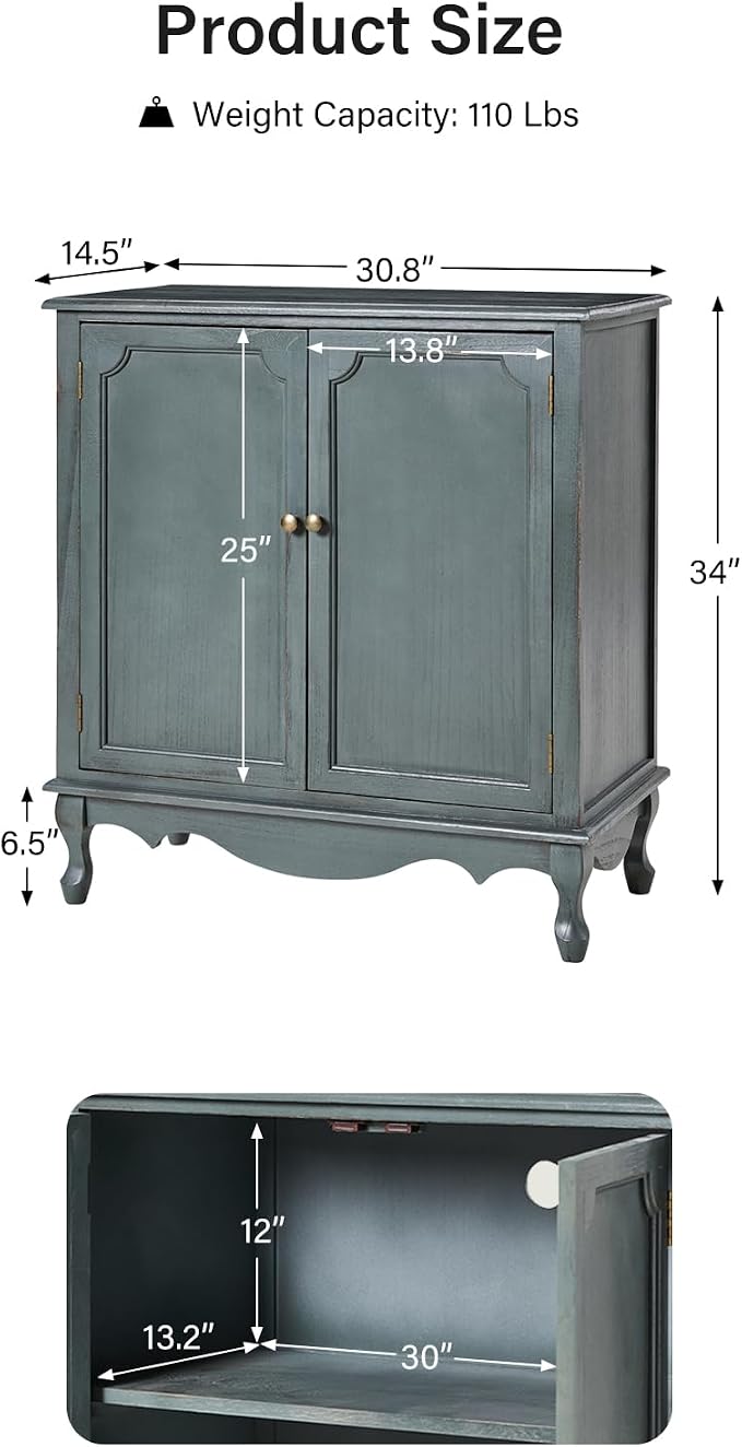 HULALA HOME Antique Accent Cabinet - Image 2