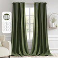 MIULEE Olive Green Back Tab Blackout Curtains 52x120 Inch Long 2 Panels Set | by MIULEE