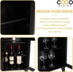 COCO DESIGN Small Bar Cabinet, Farmhouse Buffet Coffee Sideboard - Image 7