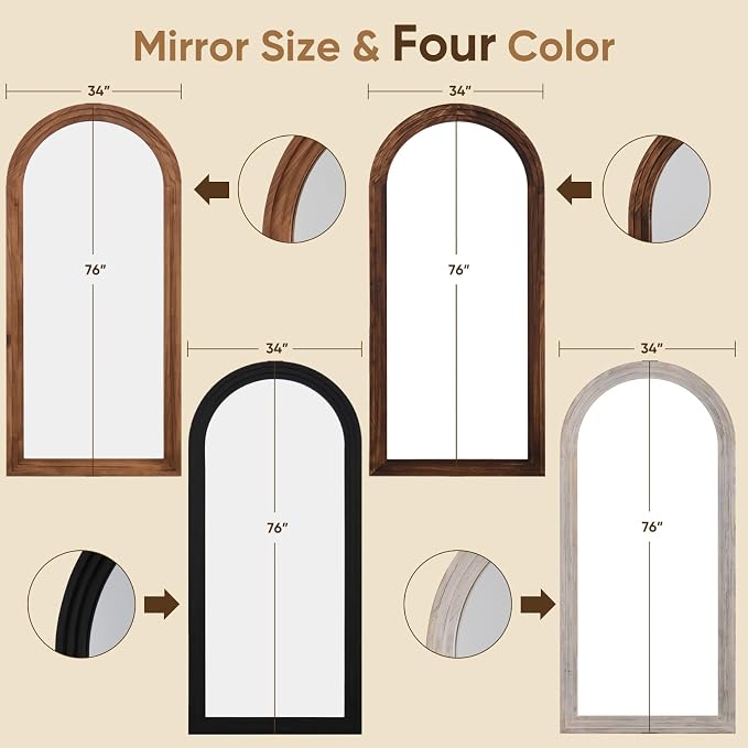 Full Length Mirror, Oversized Stand Up Mirrors Large Wall Mirrors, Wall Mounted - Image 6