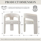 Modern Chenille Dining Chairs Set of 2, Upholstered Barrel Chairs - Image 2