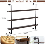 Solid Wood Wall Mounted Wine Rack, Large Bar Shelf - Image 2