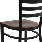 Flash Furniture 2 Pack HERCULES Series Black Ladder Back Metal Restaurant Chair - Image 9