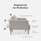 mopio 76.4" Futon Sofa Bed, Sleeper Sofa, Mid Century Modern Futon Couch - Image 3