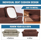 H.VERSAILTEX Modern Velvet Plush 4 Piece High Stretch Sofa Slipcover Sofa Cover - Image 6