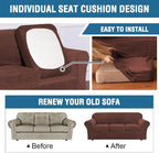 H.VERSAILTEX High Stretch Sofa Slipcover 4 Piece Cover Velvet Furniture - Image 6