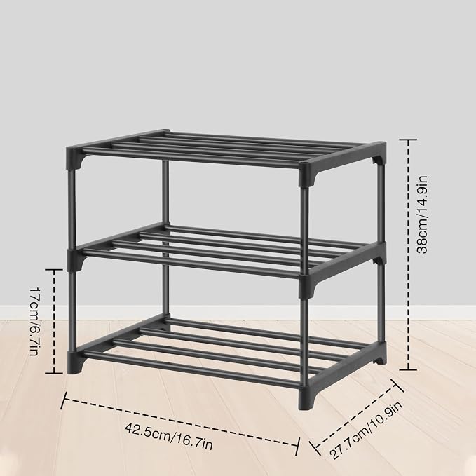 HITHIM 3-Tier Small Shoe Racks, Narrow Shoe Rack - Image 4