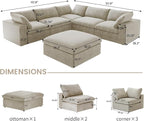 160.6" Cloud Couch Modular Sectional Sofa - Image 2
