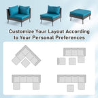 VINGLI 6-Piece Patio Furniture Set, All-Weather Wicker Outdoor Sectional Sofa - Image 7