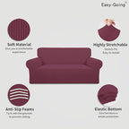 Easy-Going Stretch Oversized Loveseat Couch Covers Washable ASH Rose | 1-Piece - Image 3