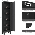 YAUWOH White Narrow Metal Storage Cabinet, Tall Freestanding Cabinet - Image 3