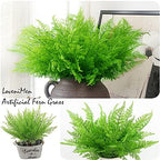 Artificial Fern Leaves Plants, Plastic Shrubs Grass Fake Bushes 2pcs, Outdoor Indoor Greenery Home Garden Décor Verandah Planting Filler Table Centerpieces Arrangements DIY Decoration - Image 3