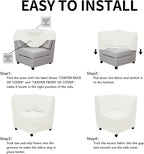 Easy-Going Stretch Soft Sectional Corner Sofa Couch Slipcover Cream | 1-Piece - Image 5