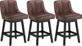 YaFiti Swivel Bar Stools Set of 3, 26 Inch Counter Height Bar Stools by YaFiti