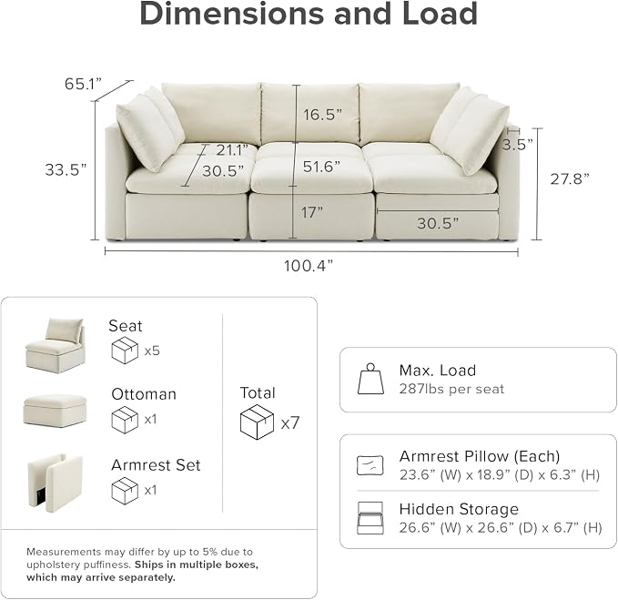 mopio Oversized Modular Sectional Sofa - Image 2