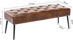 DUHOME Button-Tufted Ottoman Bench, Upholstered Bedroom Benches Leather - Image 3