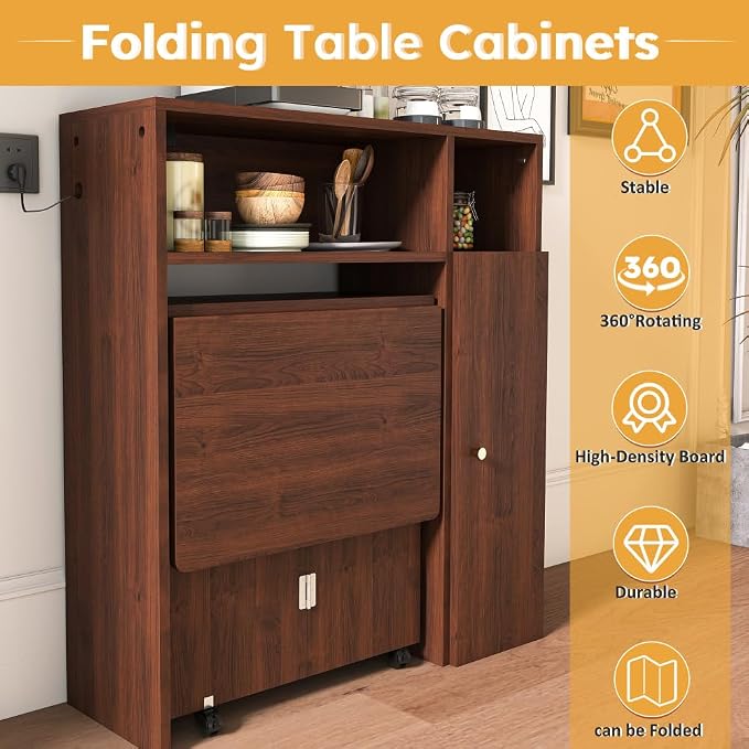 Wall-Mounted Folding Dining Set, Smart Sideboard - Image 7