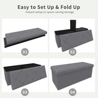 43 Inches Folding Storage Ottoman Bench - Image 5