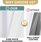 H.VERSAILTEX White Curtains 96 inches Long, 100% Blackout Curtains - Image 3