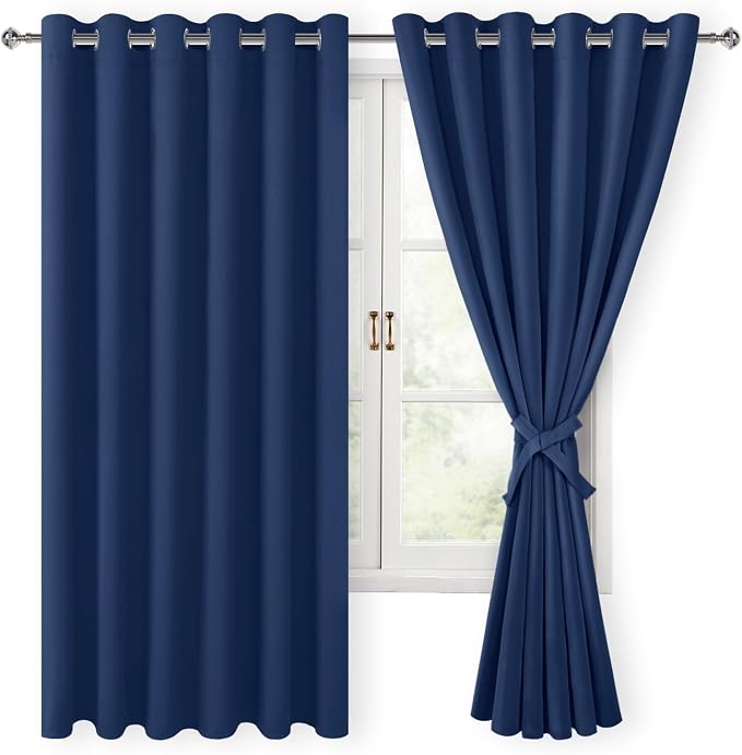 Room Darkening Curtains for Bedroom, 70 x 63 Inches, 2 Panels | Thermal by Hiasan