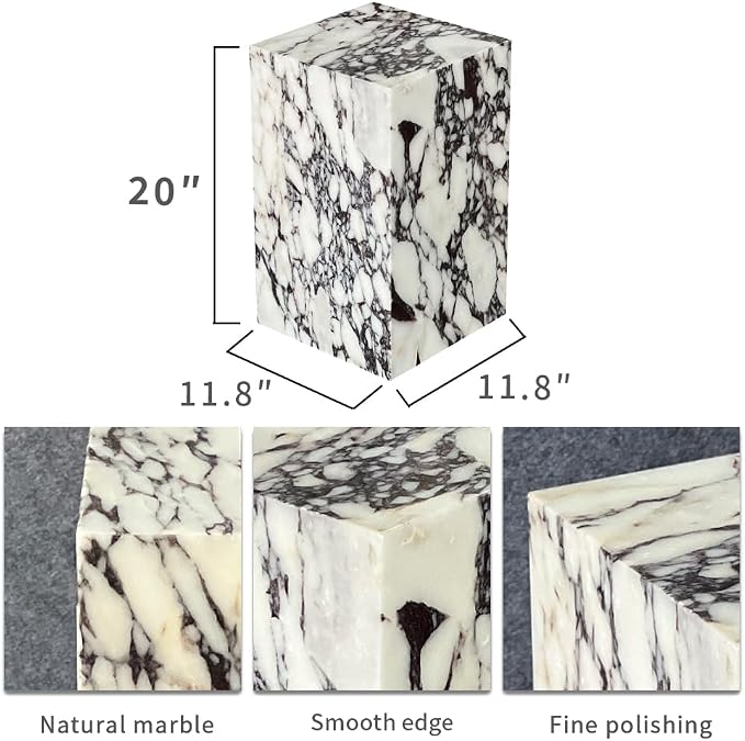 Luxury Marble Side Table, Square End Table - Image 2