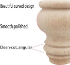 3" Tall Solid Wood Furniture Legs Unfinished Bun Feet - Image 3