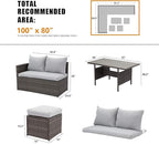 Wisteria Lane 7 Piece Patio Furniture Set, Wicker Patio Sectional - Image 5