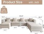 Guyii Modern 135.8" Long Oversized 7-Seater Velvet U-Shaped Sectional Sofa - Image 2