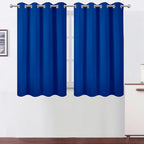 Blackout Curtains 66 x 54 Inch Long Royal Blue Curtains Set of 2 Panels Room by Lemomo