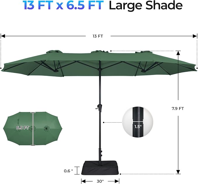 SUPERJARE 13FT Outdoor Patio Umbrella - Image 7