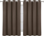Blackout Curtains 52 x 45 inch/Chocolate Brown Curtains Set of 2 Panels/Thermal - Image 2