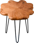 19.5 Inch Live Edge Side Table, Wood Small End Table - Image 7