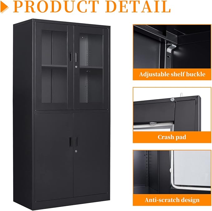 Black Metal Storage Cabinet - Image 5