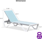 PURPLE LEAF Patio Chaise Lounge Chair Outside Aluminum Plastic Stackable - Image 2