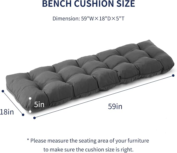 IPYNBAP Outdoor Bench Cushion, Waterproof Bench Cushion - Image 2