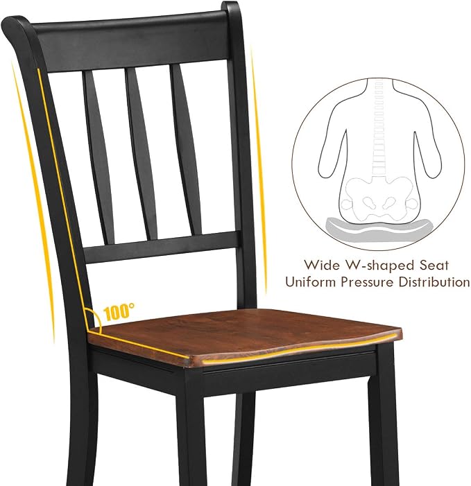 Giantex Wood Dining Chairs Set of 2, Armless Kitchen Chairs w/Solid Rubber Wood - Image 7