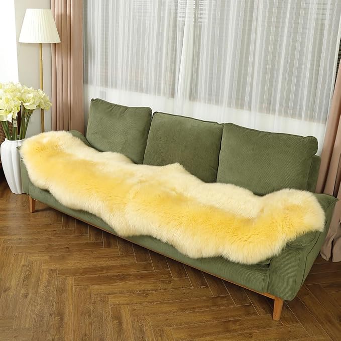 LLB Genuine Sheepskin Area Rug Wool Rug Fur Carpet Fluffy Shaggy Fur Rug - Image 5