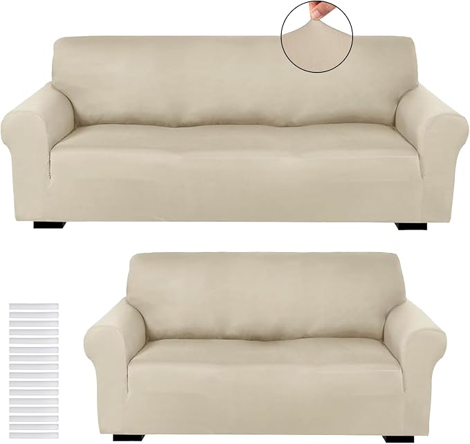 Peryiter 2 Pcs Sofa Covers Couch and Loveseat Covers Set Stretch Sofa Slipcover by Peryiter