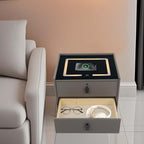 Smart Nightstand w/Fingerprint Lock Drawers, Smart Bedside Table w/USB Charging - Image 6