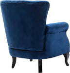 Set of 2 Mid-Century Modern Accent Chair, Velvet Armchair w/Tufted Back/Wood - Image 5