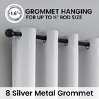 SimpleHome White 100% Blackout Curtains Room Darkening Living Room 63 Inch | - Image 6