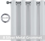 Yakamok Greyish White Room Darkening Curtains 84 inch Sliding Door Drapes | 1 - Image 2